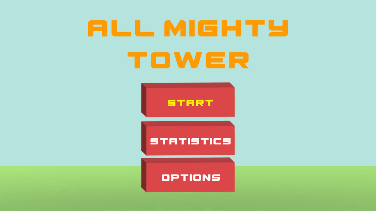 All Mighty Tower game screen showing tower defense challenge