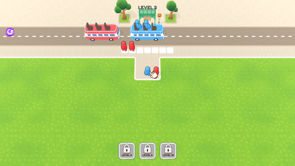 Bus Stop Shuffle - Challenging stage of Bus Stop Shuffle requiring precise placement of people on the bus