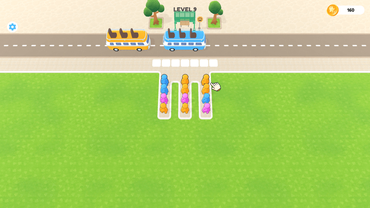 Bus Stop Shuffle - Bus Stop Shuffle puzzle game screenshot – fit every passenger into the available bus seats.