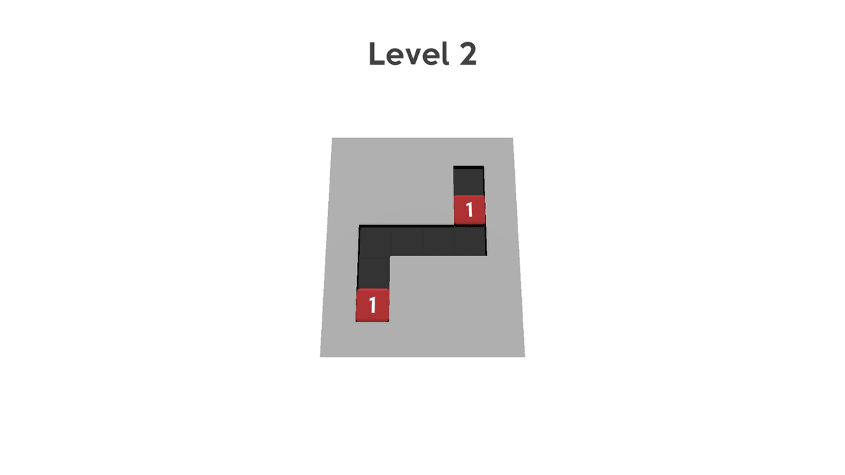 Cubes Problem - A game interface showing "Level 3" with a confetti animation, indicating level completion. A gold cube labeled "3" is visible at the top right of the black path on a gray background.