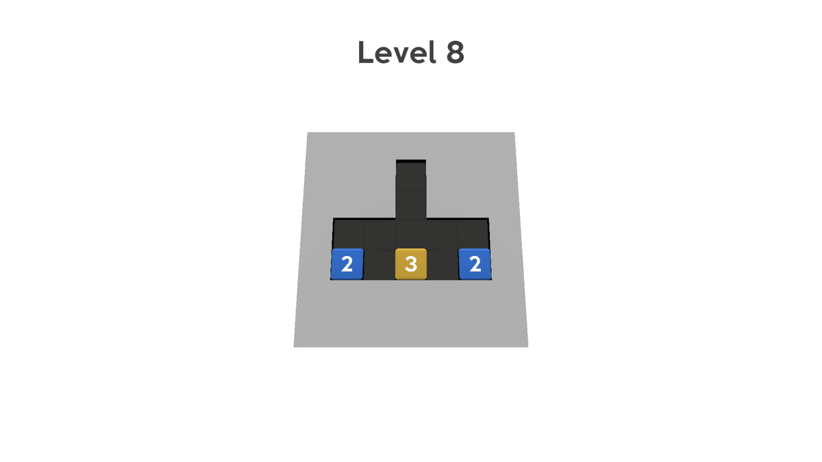 Cubes Problem - A game interface showing "Level 11" with a black path in an irregular shape and a gold cube labeled "3" at the top right. Confetti indicates level completion.