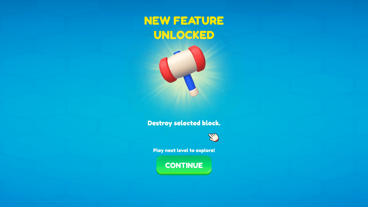 Hex Park - level select map screen highlighting level 2 normal with vertical path to higher levels on blue hex background