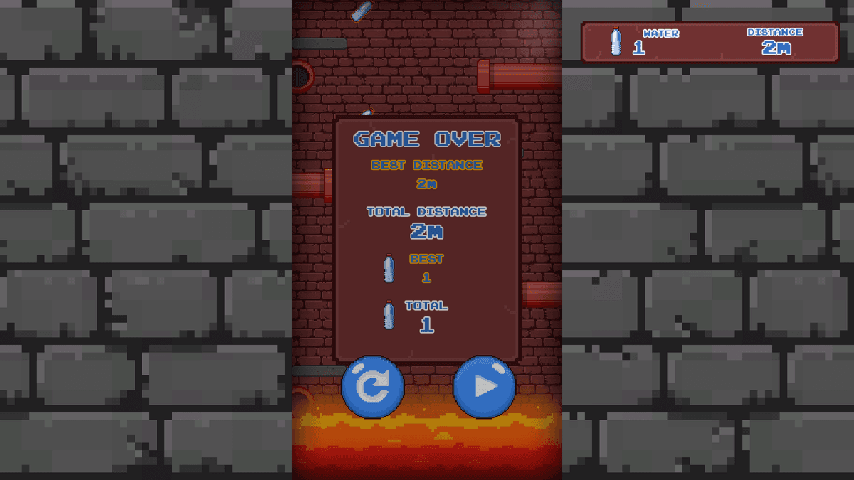 Jumping Boy - restart screen