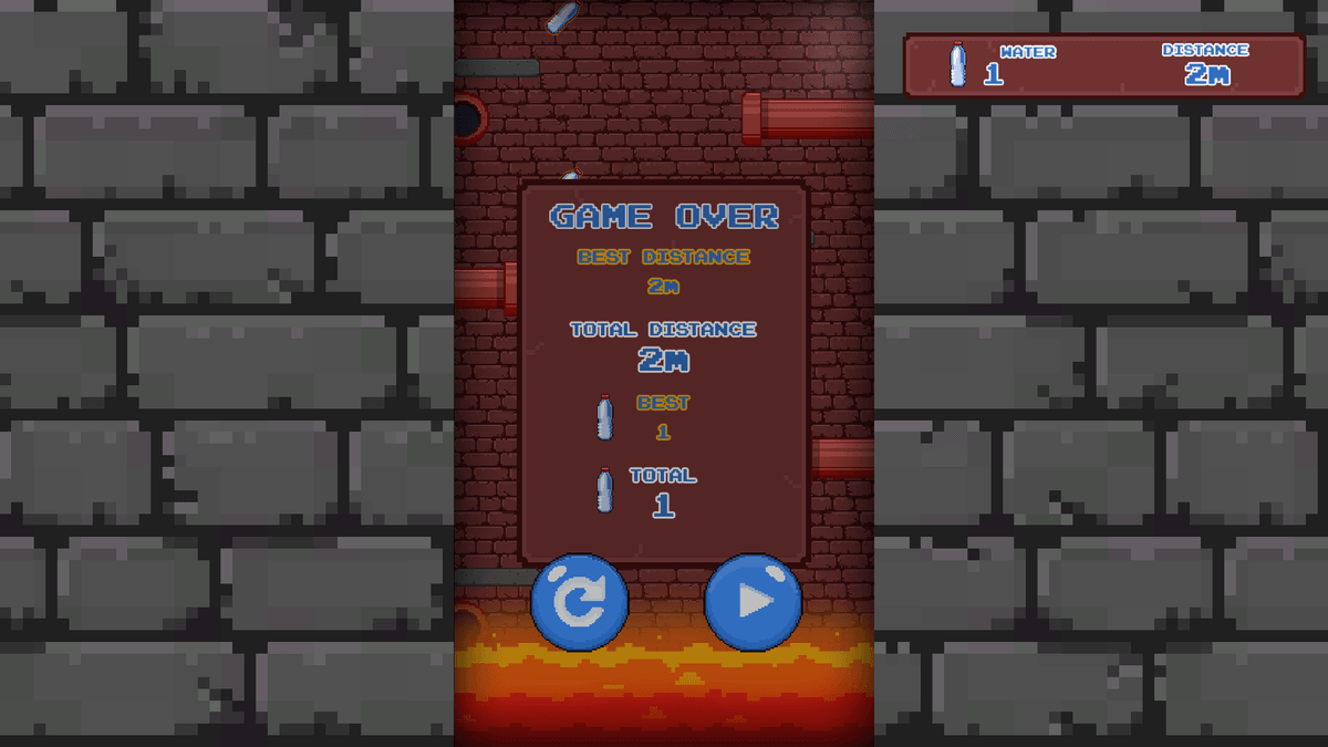 Jumping Boy - restart screen