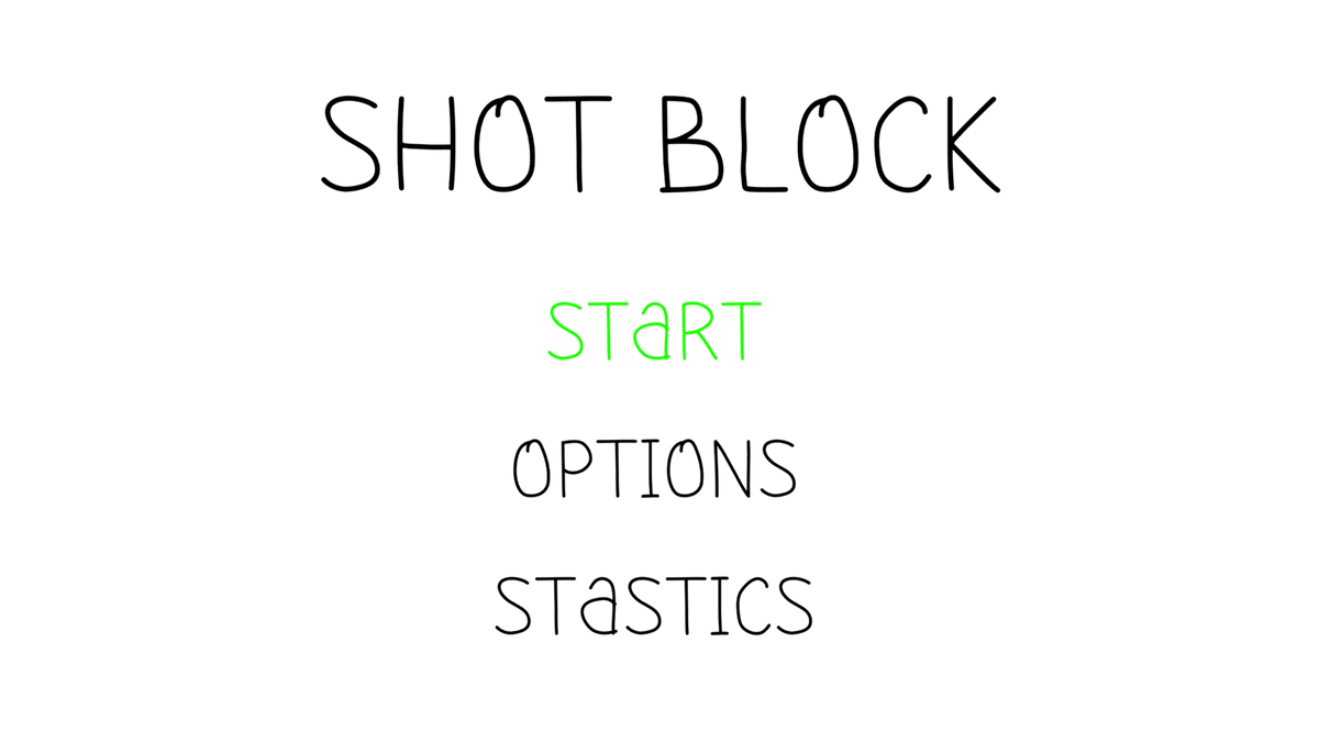 Shot Block game screen showing block shooting puzzle
