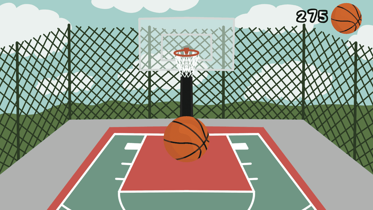 The Basketball B game level showcasing basketball tasks